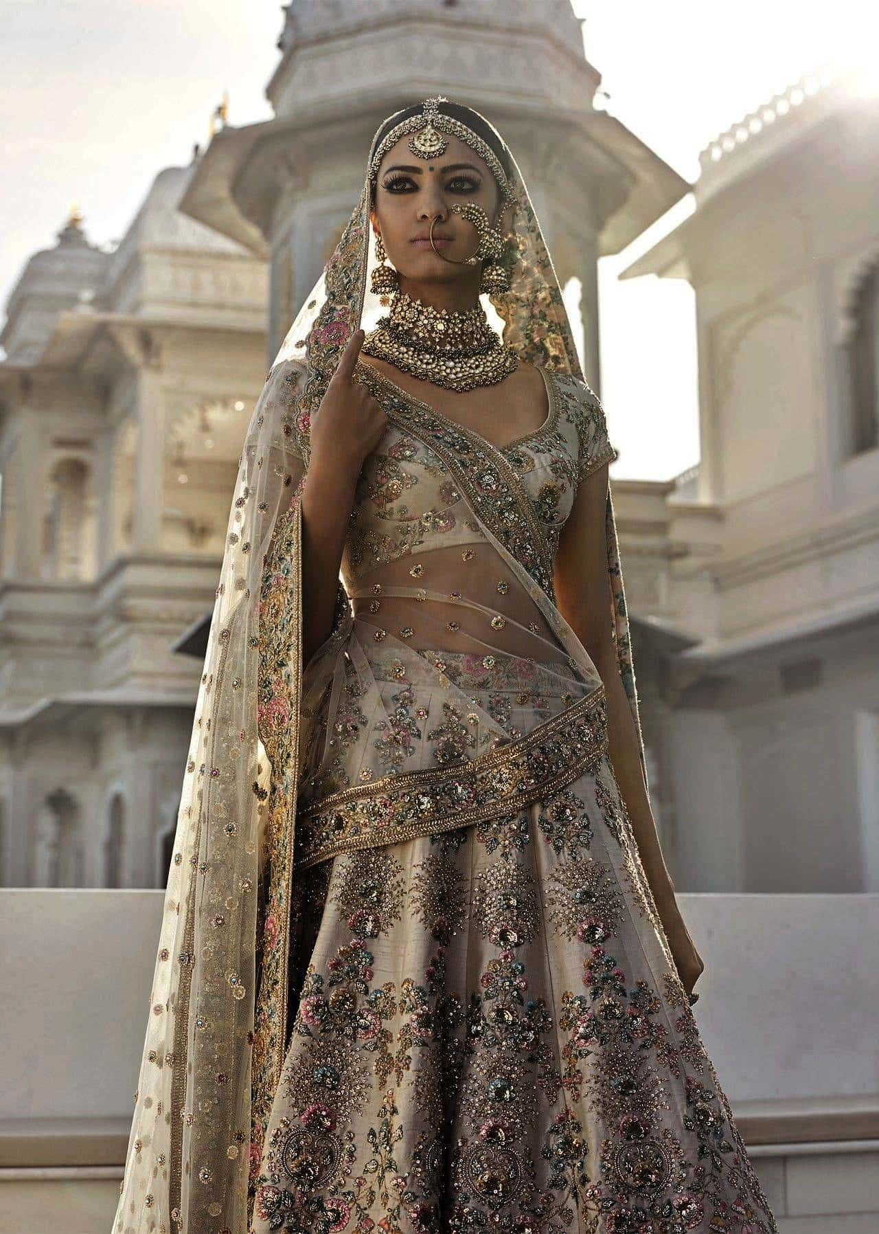 pastel shades bridal wear